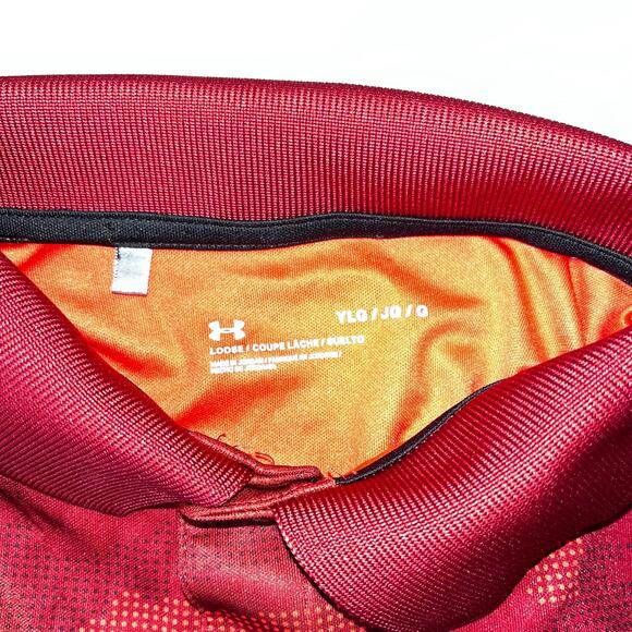 Under Armour Boy's LG Red Camouflage Print Polo Shirt - Picture 5 of 5